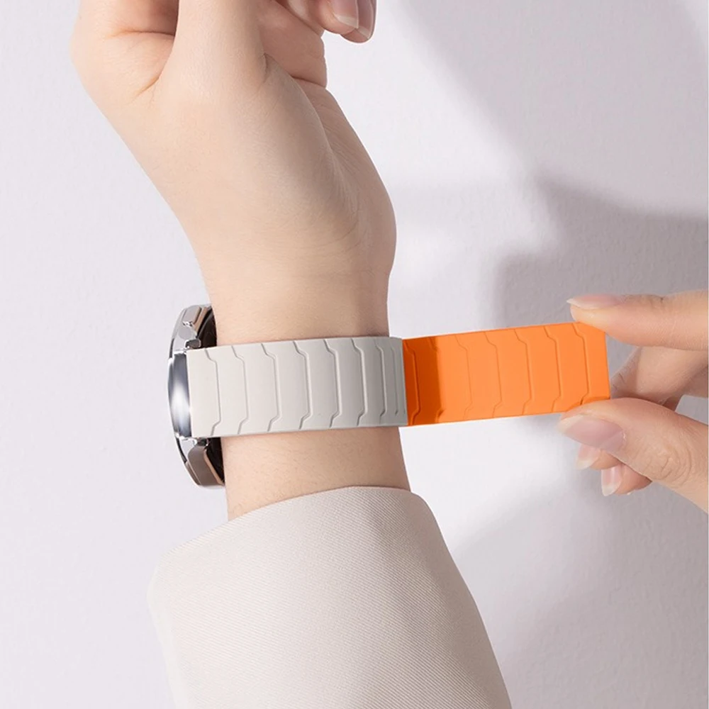 22 مللي متر 20 مللي متر المغناطيسي سيليكون الفرقة لساعة سامسونج جالاكسي 7 FE 6 الكلاسيكية 5pro 4 سوار لهواوي ساعة GT5/4/5 برو 46 مللي متر حزام #5