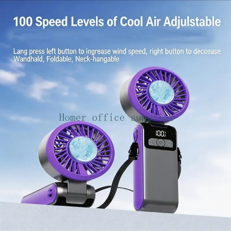 K43B Mini Portable Fan With Ice Cold Air And Multiple Usage Mode For Home And Travel