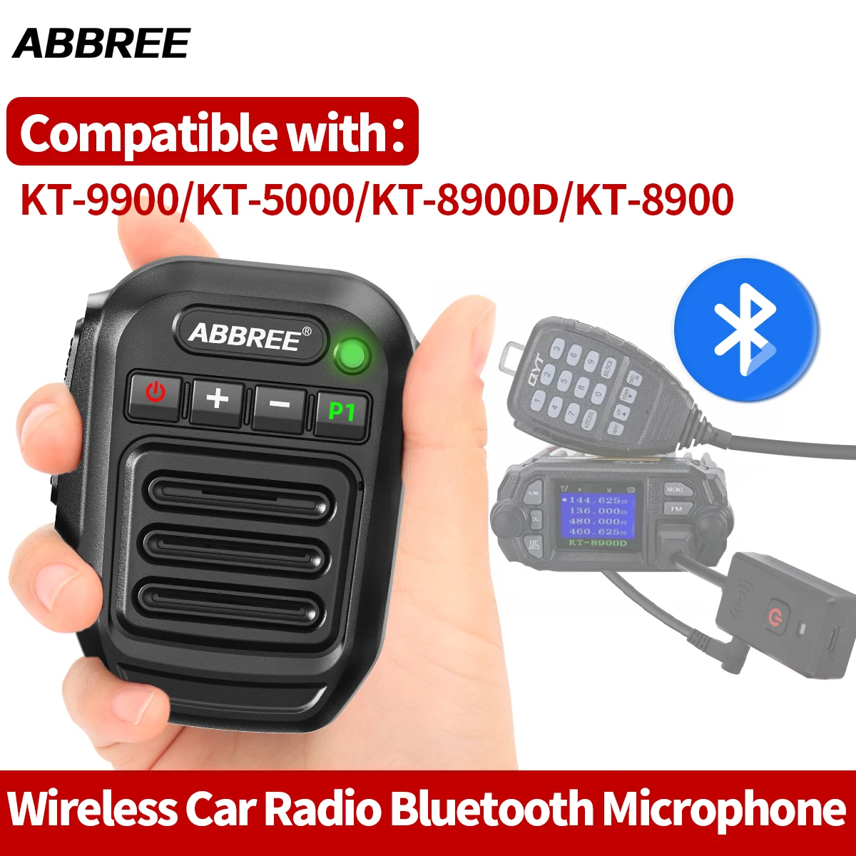 ABBREE-altavoz inalámbrico con Bluetooth, micrófono de mano tipo K/8 pines para Quansheng UV-K5(8) K6 Baofeng UV-5R 21 QYT KT-8900D