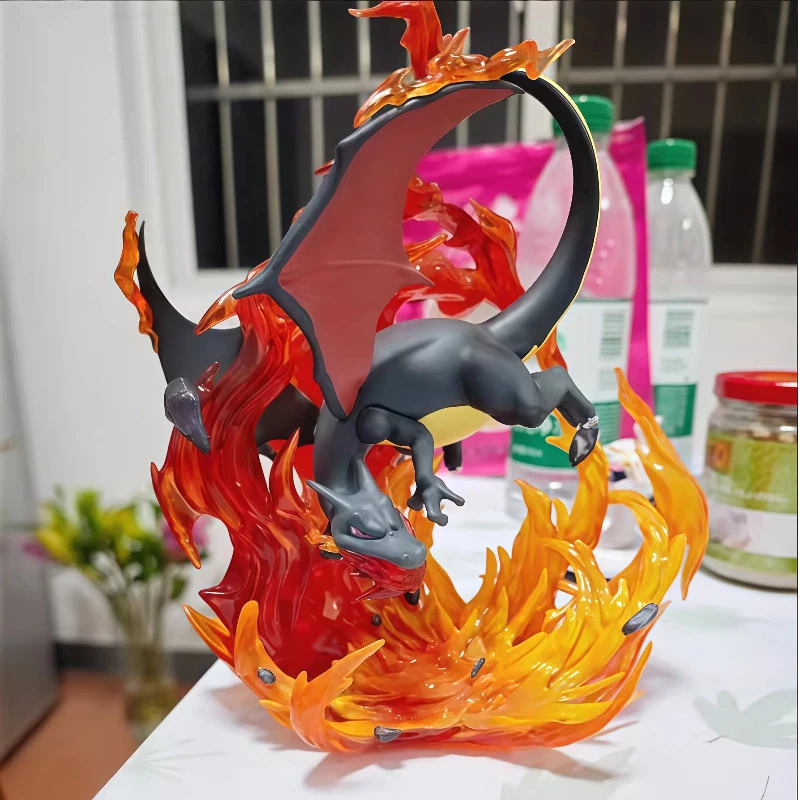 

PokeMon Charizard Gk Figure Collectible Anime Action Statue Fire Effect Model Gift For Game Fans Anime Lovers And Collectors