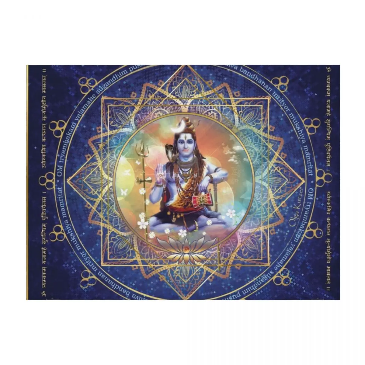 

Shiva Mahamrityunjaya -Health, Peace in Life & Prosperity Throw Blanket Nap For Sofa Thin Soft for winter Blankets