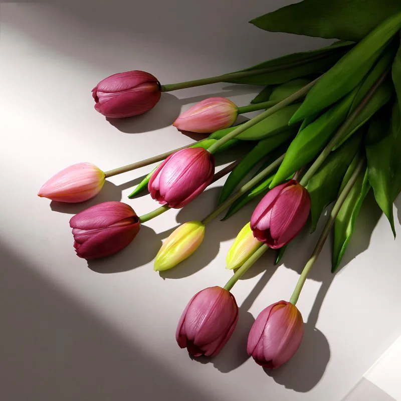 

European simulated flower ornament tulip bouquet fake flower ornament living room indoor coffee table table floral decoration