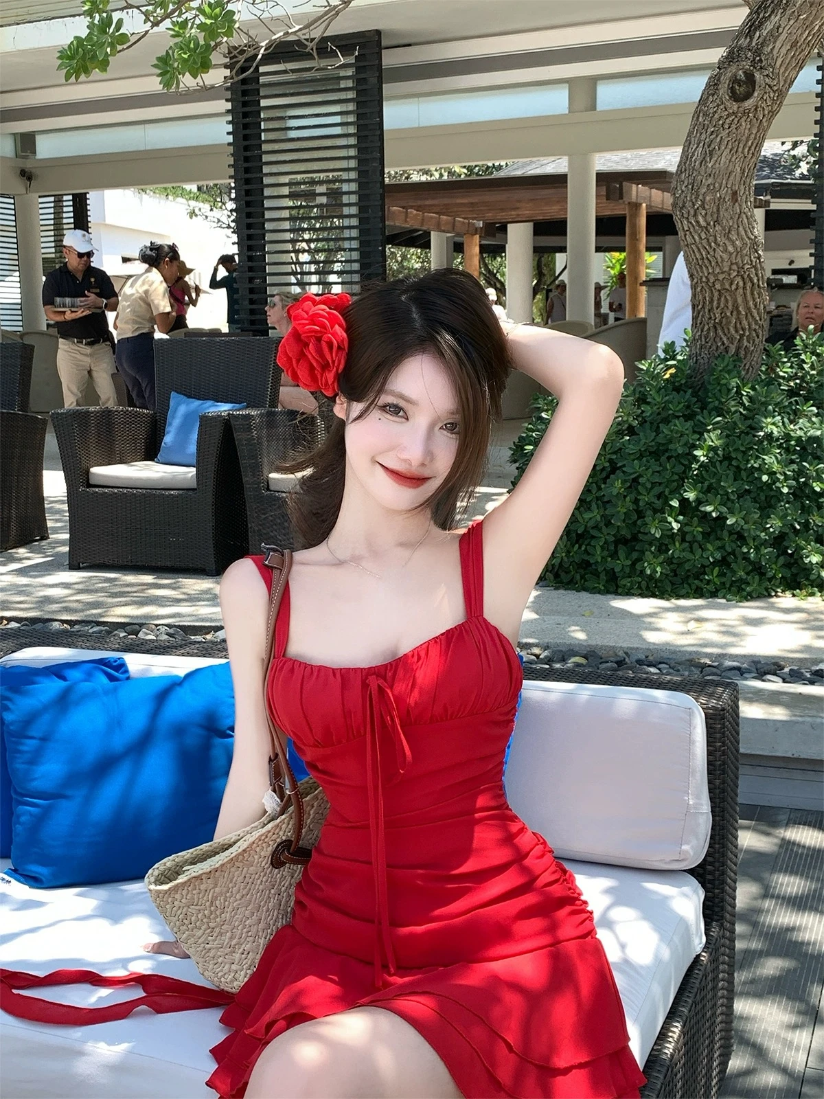 Casual Beach Style Red Y2k Mini Dress Women Outwear Even Party Dress Korean  Fashion Chic Sexy Bodycon Sleeveless Summer