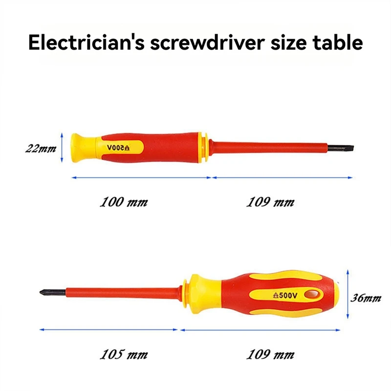 ABNO-Insulated Electrician Screwdriver Set Magnetic Replaceable Screwdriver Household Appliance Repair Tools