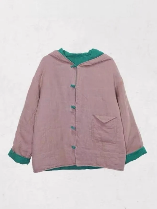 

Thiened, хлопковое и льняное двустороннее носимое женское пальто в стиле ретро на пуговицах, зимнее новое брендовое пальто свободного покроя на заказ