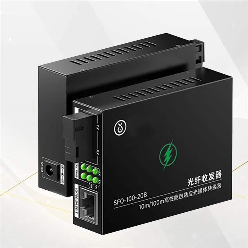 B92B-Simplex Fiber Transceiver 10/100M 1 Paar Optische Vezel Media Converter Singlemode 20Km Enkele Vezel Conversie