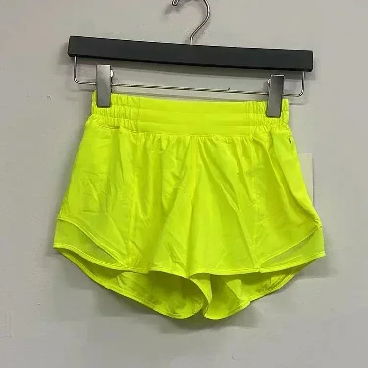 

Lemon Yoga Shorts for Women Workout Running Sports Shorts Side Zipper Pocket Lightweight Breathable Tummy Control Shorts