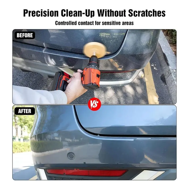 JHD Eraser Wheel Decal Remover Tool Kit With Rubber Wheels, Razor Blade Scrapers& Drill Adapters, Removing Adhesive Stickers