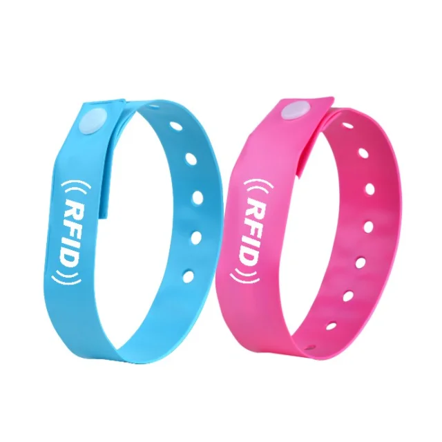 NFC RFID 13.56MHZ T5577 125khz Rewrite Bracelet Id 13.56mhz NFC Chip UHF HF LF  Dual Frequency Adjustable RFID Silicon Wristband