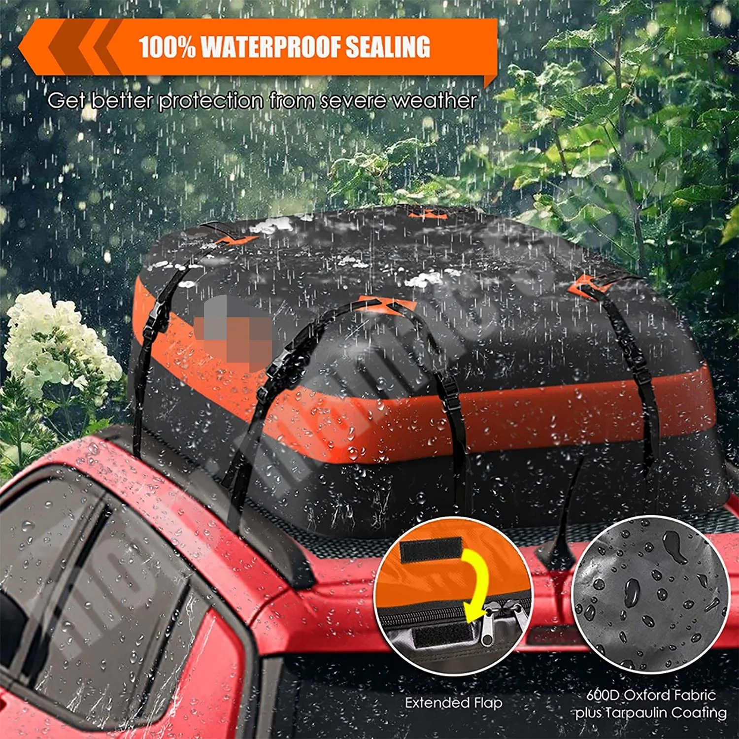 

Car Rooftop Cargo Carrier Bag Waterproof Zip Waterproof Roof Rack Cargo Bag for All Cars with/without Rack Car Accessories