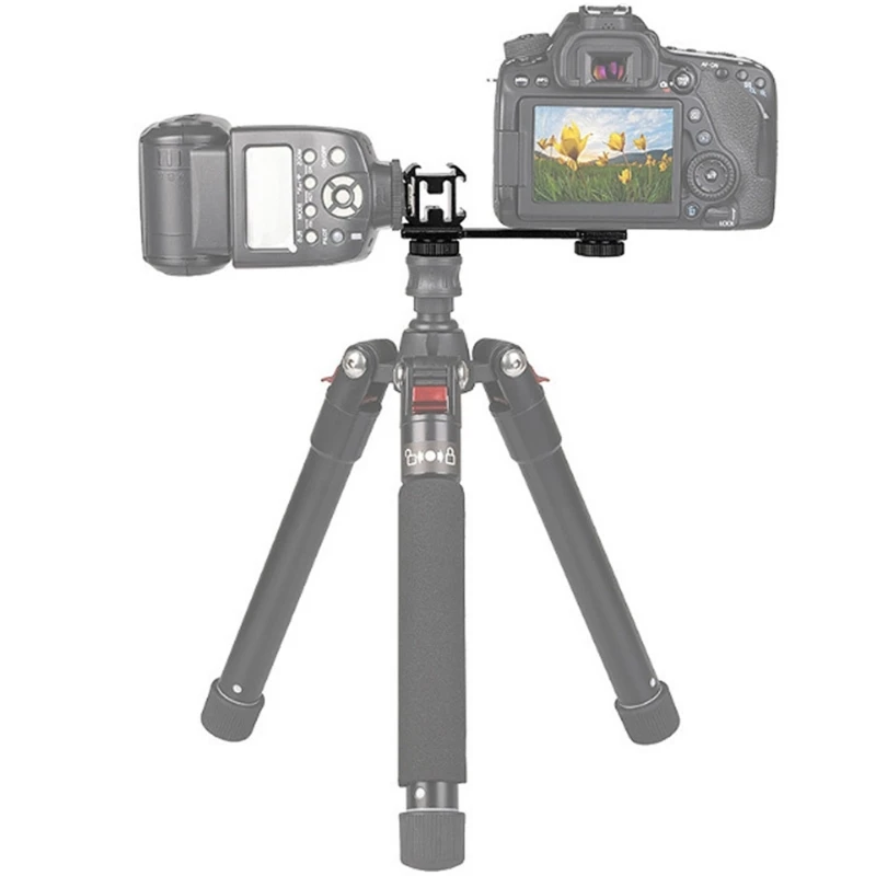 Suporte sapata cabeça tripla suporte montagem câmera suporte metal para viver