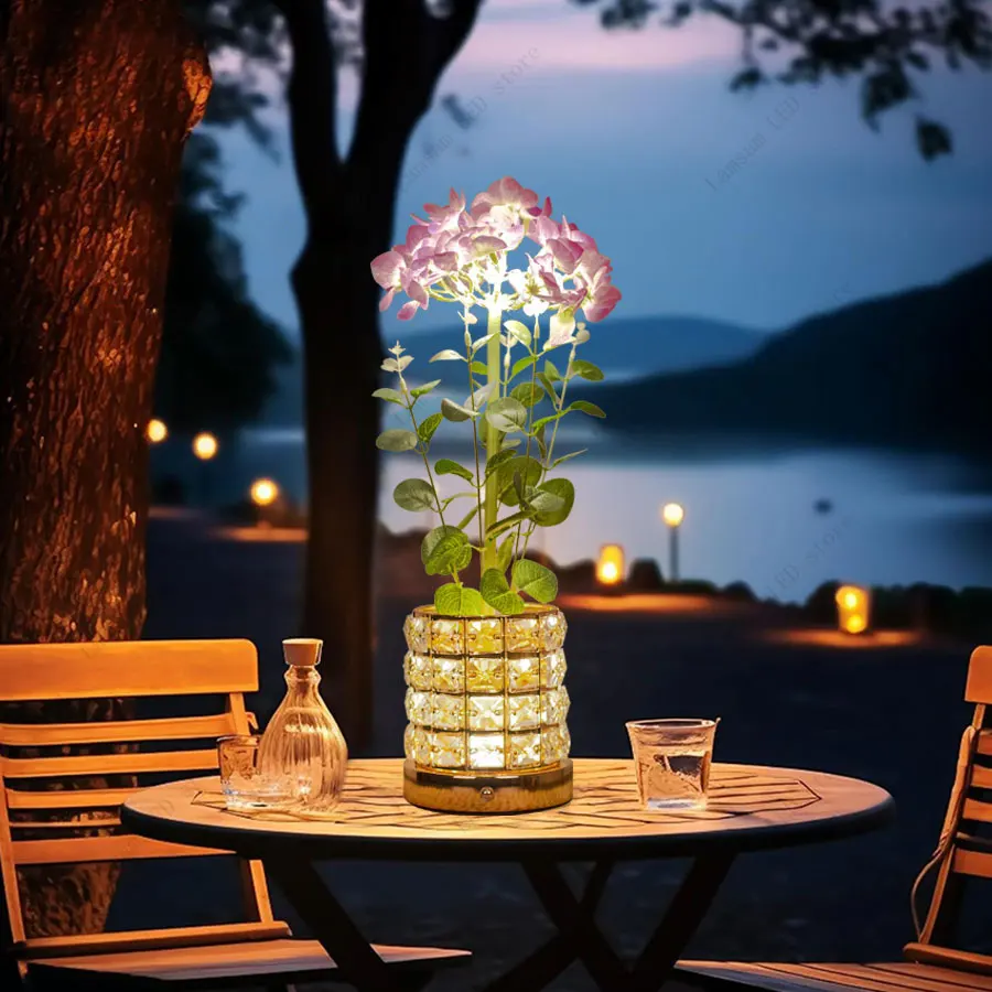 LED Rechargeable Flower Lamp Decorative Plant Light Luminous Artificial Flowers 1W Perfect for Room Decoration Office Bar Club