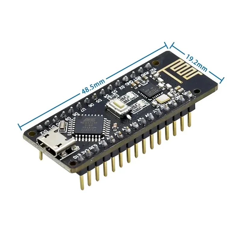 RF-Nano for Arduino nano V3.0, Micro USB Nano Board ATmega328P QFN32 5V 16M CH340, Integrate NRF24L01+2.4G wireless