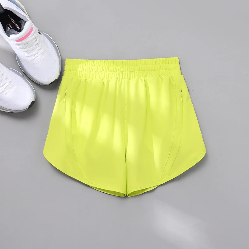 PHIGEER Women's High Rise Running Shorts With Elastic Gym Pocket Shorts Sportwear Fitness And Training Apparel Jogger Shorts