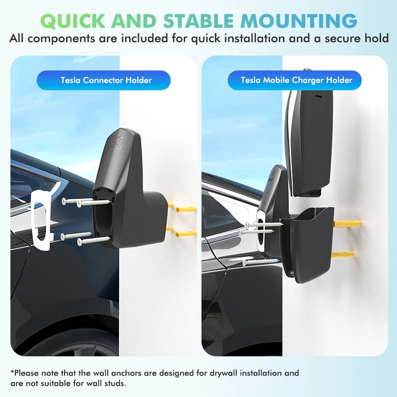 Portable Tesla Model Y 3 Charging Cable Holder with Chassis Wall-mounted Brackets Connector for Electric Car Accessories