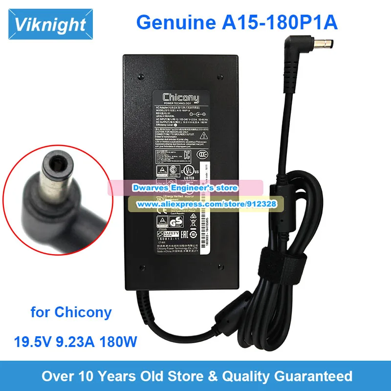 A15-180P1A AC Adapter 19.5V 9.23A 180W for PREDATOR 17 15 G9G9-591/-592 G9-791/-792 VN7-593G FORGE 15 ELITE GE62VR
