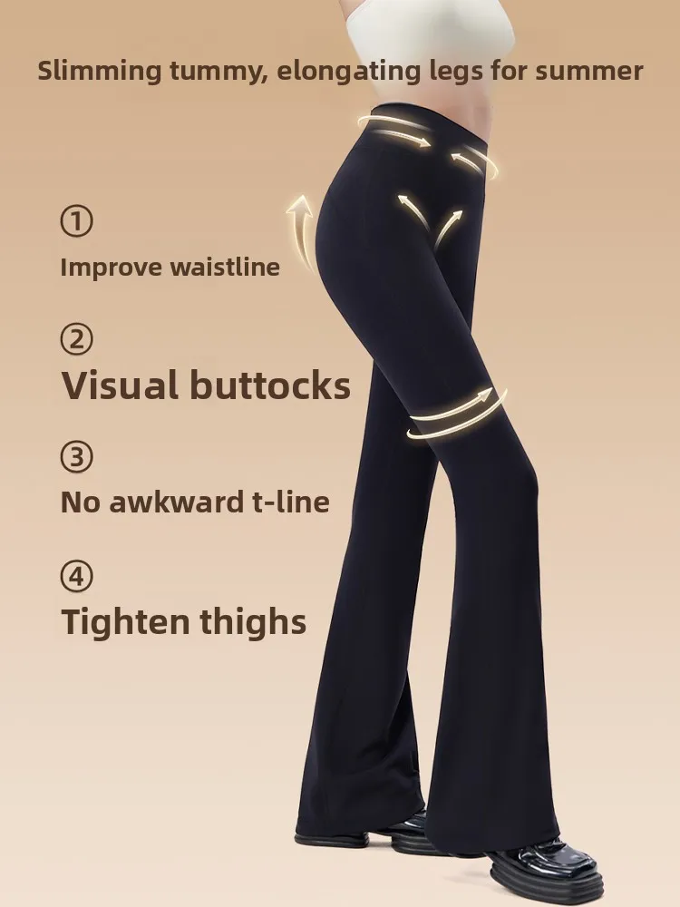 Pantalones de Yoga de piel de arca con forro de Fce de cintura alta para mujer, pantalones largos adelgazantes con Control de barriga y corte de bota, novedad de Otoño Invierno