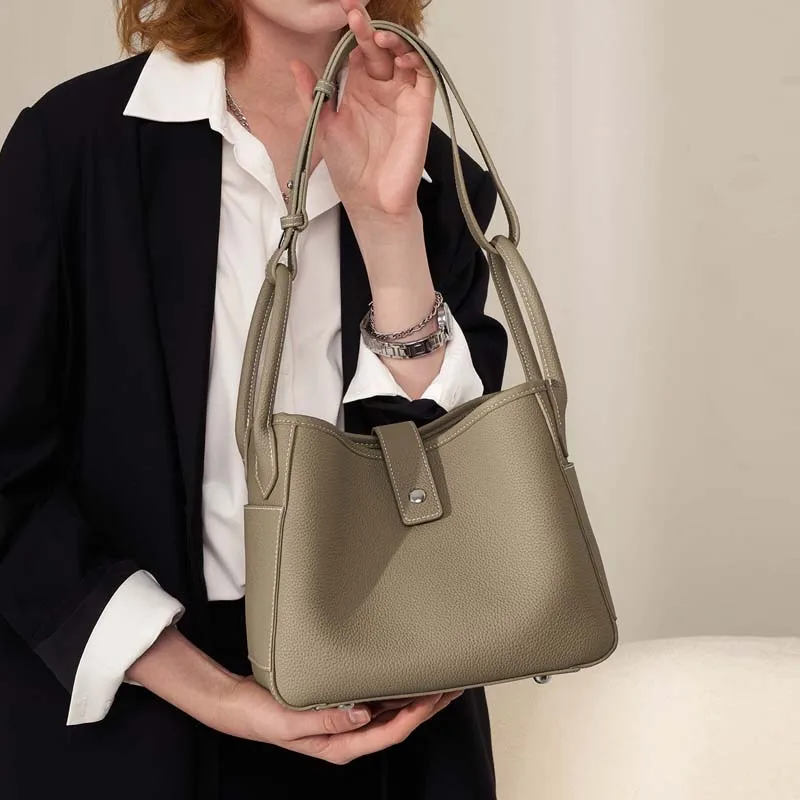 2024 Doctor Pillow lindi bag Bucket Basket bag ladies handbag geniune Leather quality commuter shouder crossbody bag female