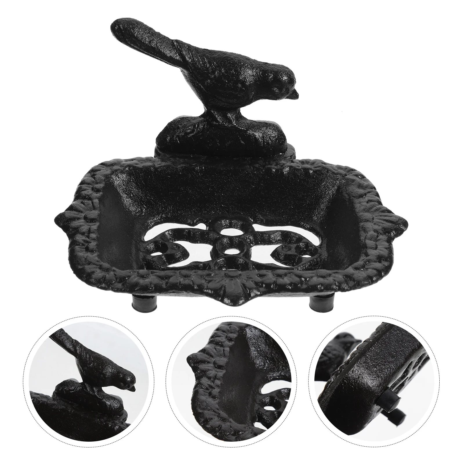 

Metal Soap Holder Iron Draining Rack Bird Shaped Decorative Bar Soap Dish for Bathroom Kitchen Laundry Hotel Vanity Use