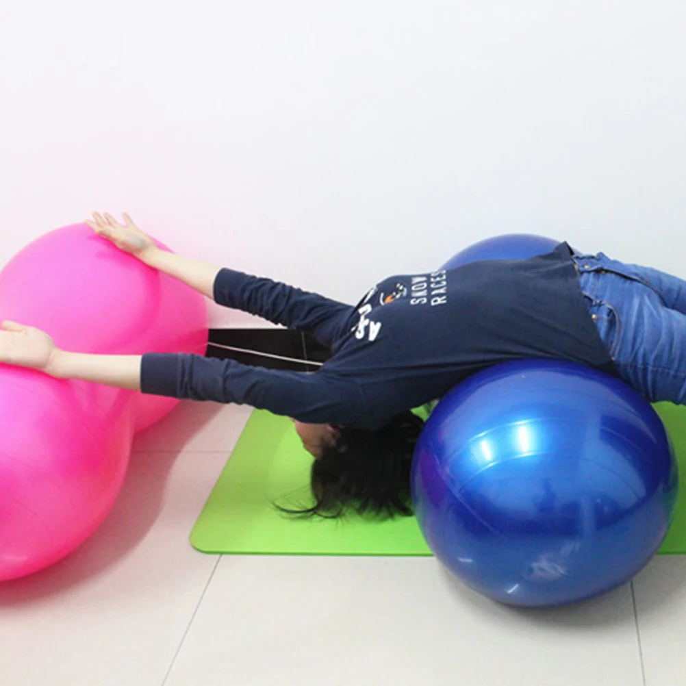 كرة يوجا باللون الوردي السميك المضاد للانفجار، أداة تمارين اليوجا للمنزل وصالة الألعاب الرياضية والبيلاتيس واللياقة البدنية والتدريب على الاستقرار