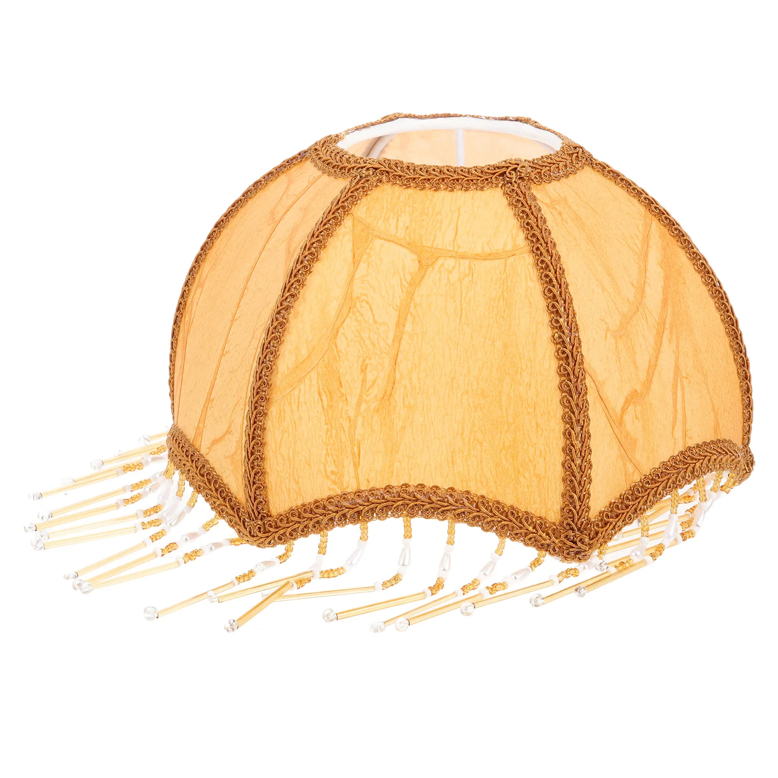 Elegant ร่มโคมไฟสไตล์วินเทจพู่ Fringe ผ้าตารางโคมไฟผ้าเหล็ก PVC Wrought Light สําหรับผู้หญิง