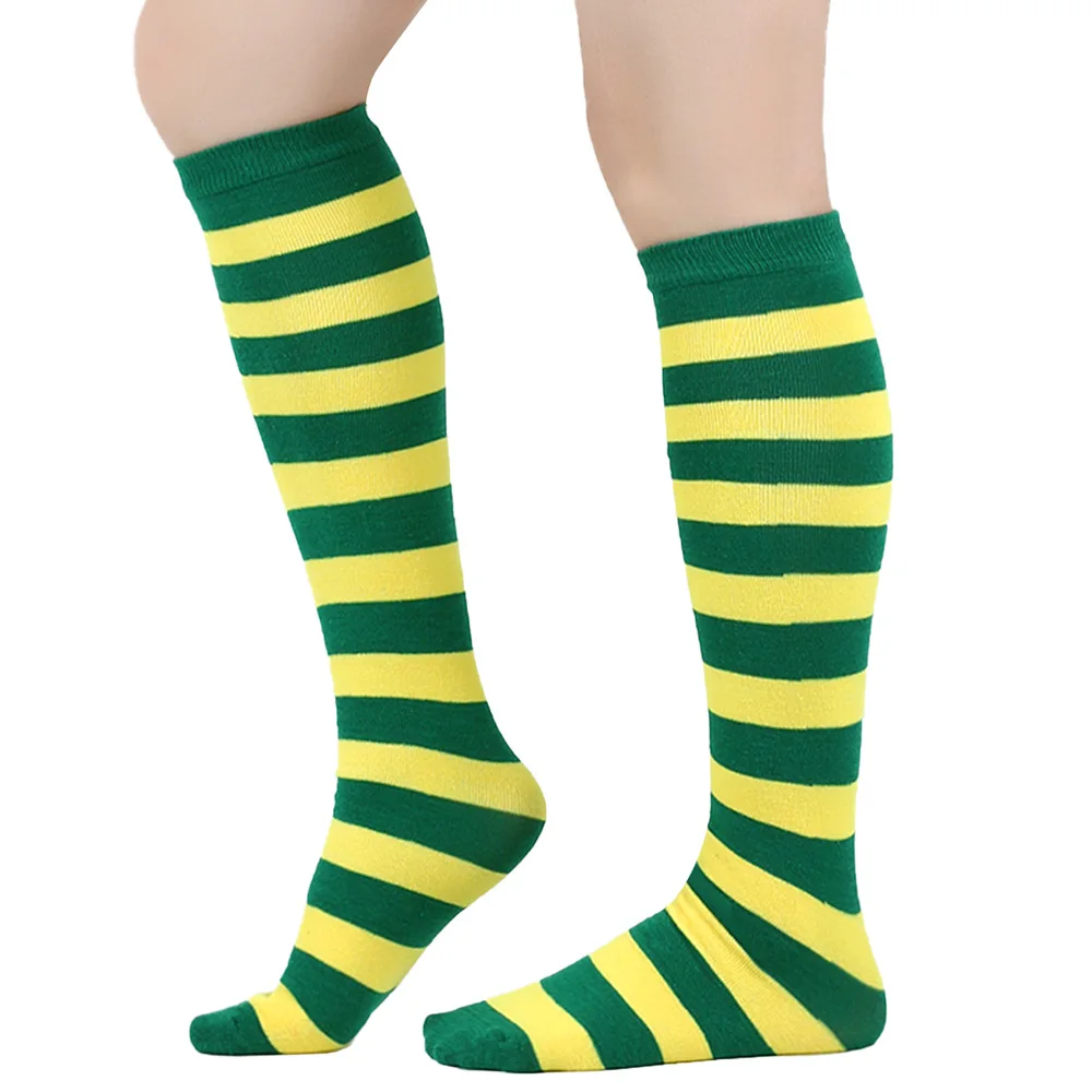 Womens Girls Striped Stocking Socks Knee High Socks Hosiery Casual Over The Calf Tube Socks Costume Leg Warmers Boots Socks