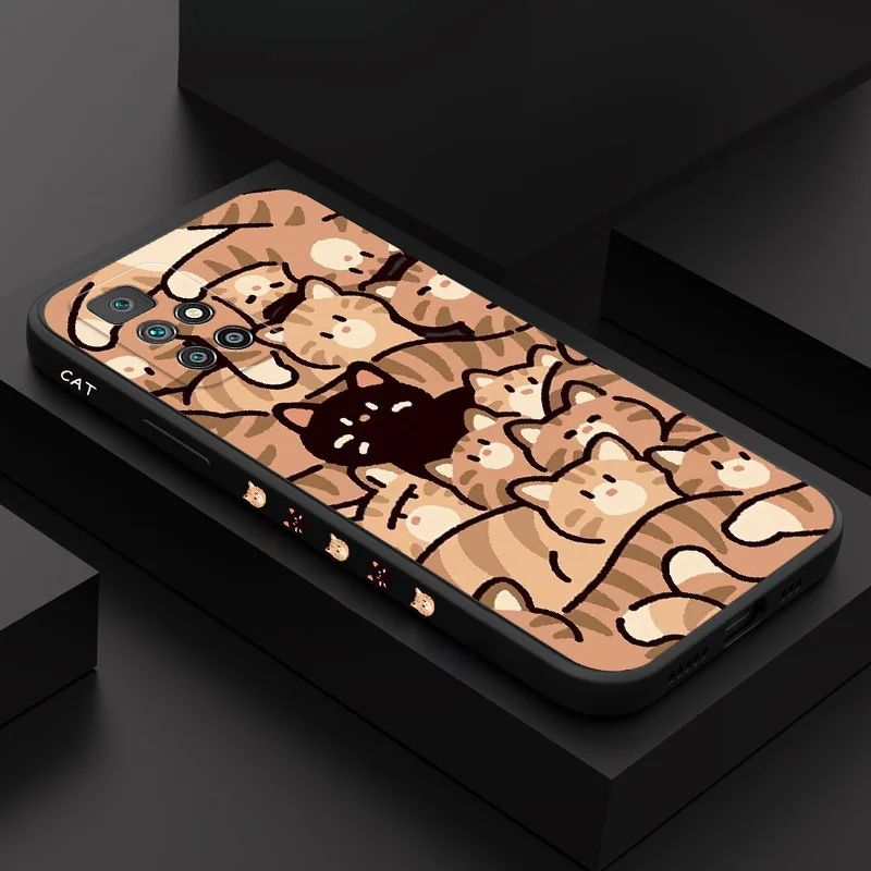 

Little Raccoon Cat Phone Case For Xiaomi Redmi 13C 12 12C 10 10C 10A 9 9T 9A 4G 5G Liquid Silicone Cover