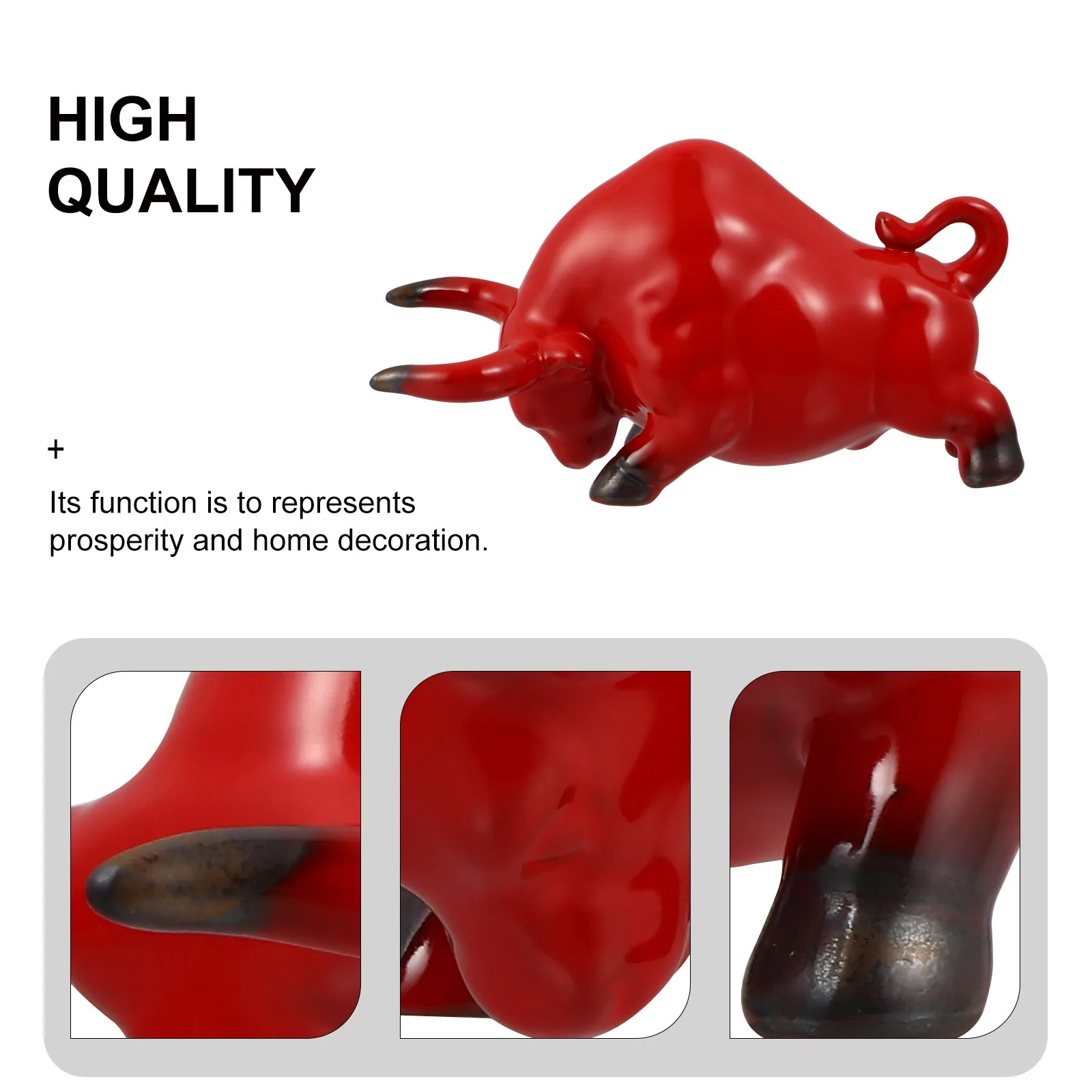 

1Pcs Chinese Bull Tea Pet Ceramic Decoration Tea Ceremony Tray Ornament Zisha Feng Shui Prosperity Bull Statue