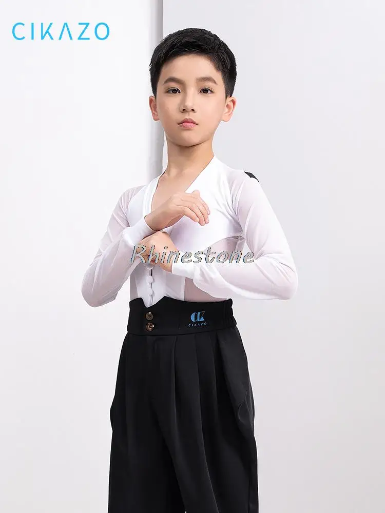 Latin Dance Professional Competition Suit Top Boys\' New Dance Grading Shirt