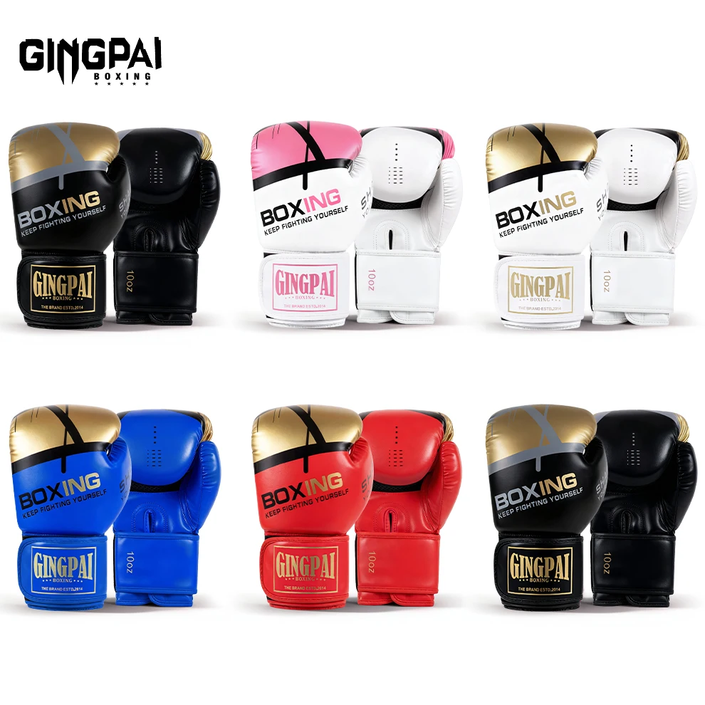 6/8/10/12oz gants de boxe professionnels PU Muay Thai MMA Sanda Profession Kickboxing femmes/hommes/enfants gants d'entraînement au sac de sable