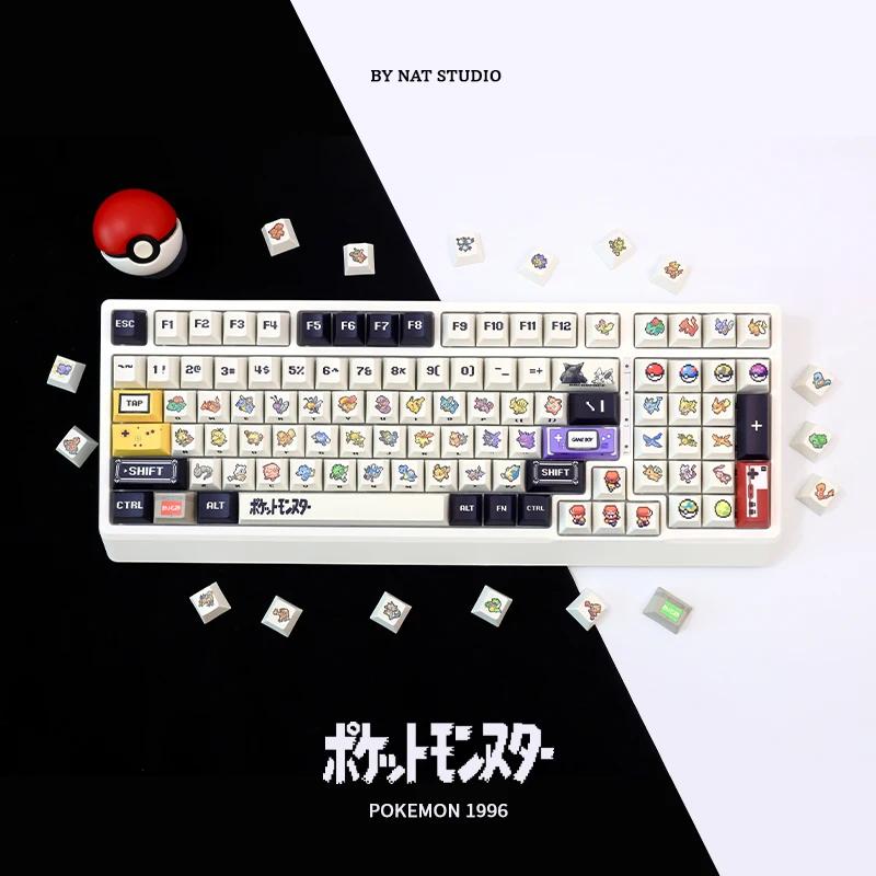 

PokeMon Gaming Keycaps Pixel Style Anime Peripherals Cherry Height Mechanical Keyboard Keycap Pbt Five Sided Thermal Sublimation