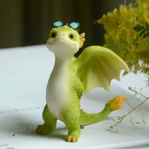 Handicraft Mini Cute Dragon Ornament Statue Collectible Dragon Resin Sculpture Funny Display Dinosaur Models