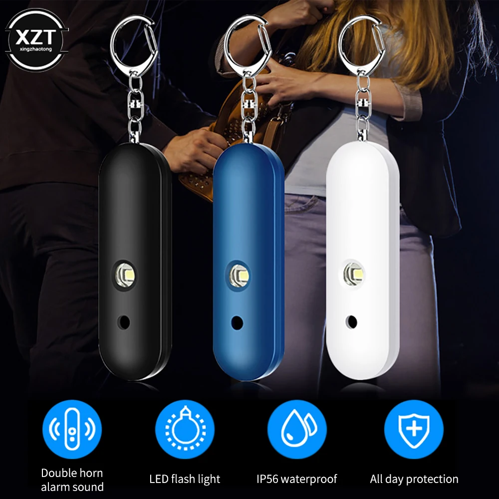 led double horn self defense keychain para mulheres alarme pessoal hunter signal abs auto defesa para meninas idosos 01