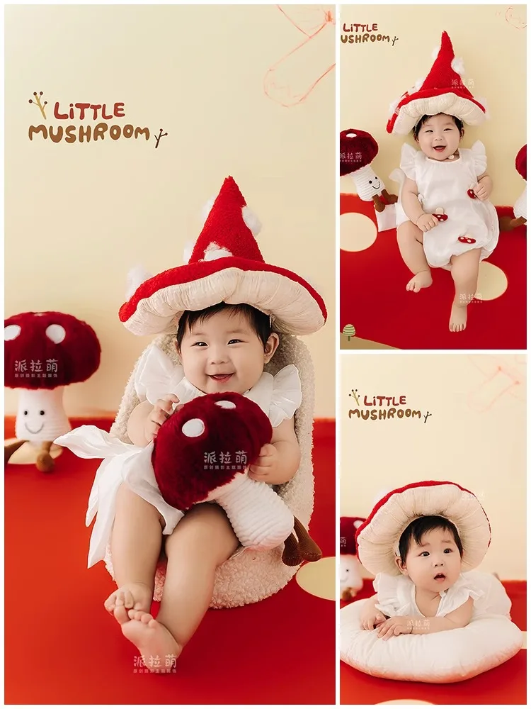 Childrens Photography Clothing Studio Photography Theme Pokemon Baby Photography Mushroom Theme bebê  신생아촬영