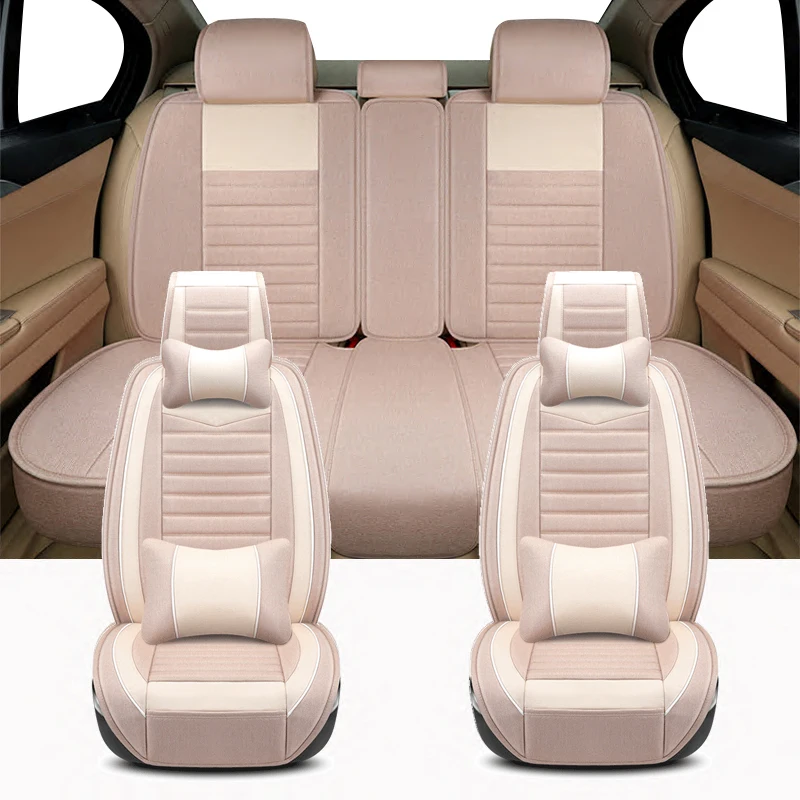 Universal FLAX Leather Car Seat Covers For Opel Insignia Corsa D E F Astra Vectra C B J K H Full Set Auto Interior Accessories