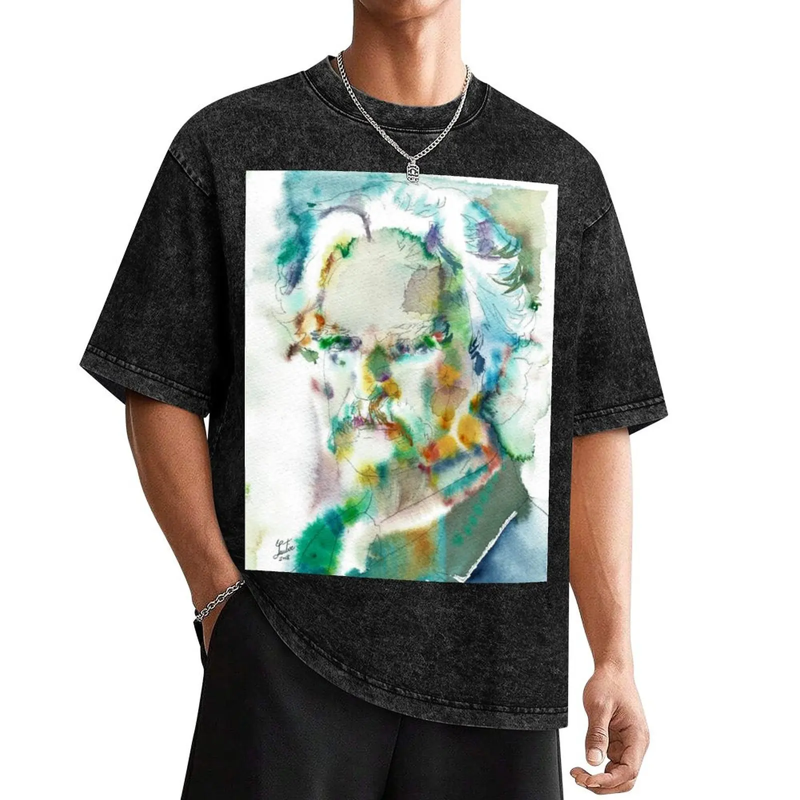 

MARK TWAIN - watercolor portrait.4 T-Shirt oversizeds shirts graphic tees quick drying anime t shirts mens champion t shirts