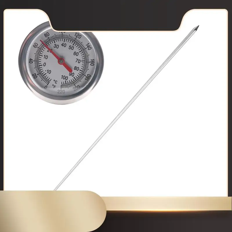 Long Stem Compost Soil Thermometer - Fast Response Stainless Steel 20 Inch - Measuring Probe - Fahrenheit And Celsius-N33R