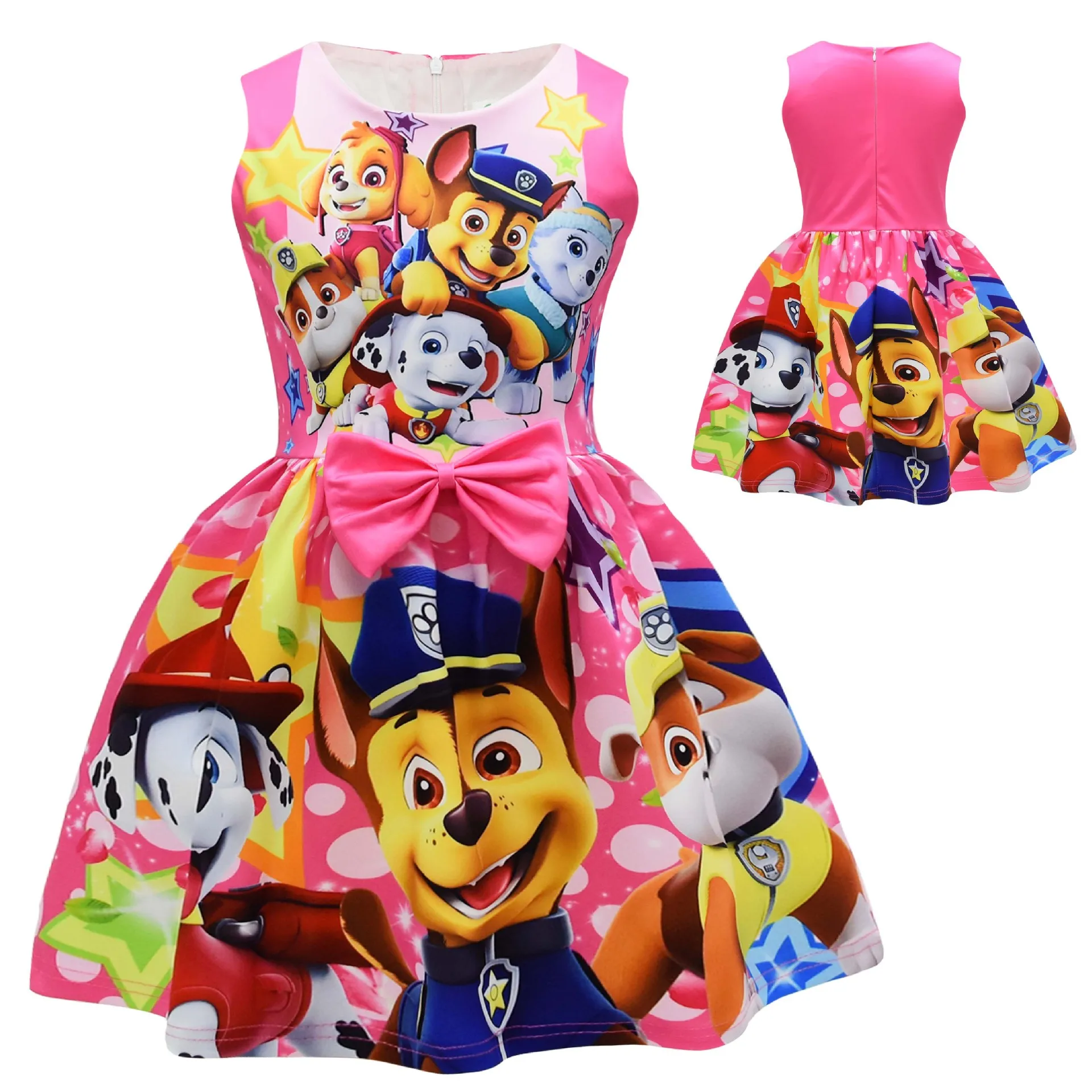 Vestido de disfraz de Halloween para niños, traje de Skye, mascota, Chase, perro, fiesta de carnaval, ropa de juego de rol para niñas