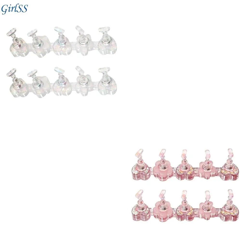 2 Units Display System Stackable Design ABS Material Manicure Training Equipment for Salons T4MB
