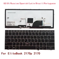 Teclado retroiluminado para ordenador portátil HP EliteBook 2170p 2170, repuesto para PC portátil, ruso, español, latino, portugués, con interfaz de usuario de EE. UU., nuevo