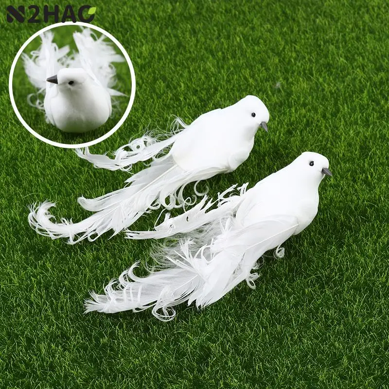 Nhân Tạo Trắng Pigeon Nhựa Lông Vũ Yêu Hòa Bình Chim Bồ Câu Chim Mô Phỏng Các Bức Tượng Nhỏ Nhà Bàn Vườn Treo Trang Trí Tặng 1 Máy Tính