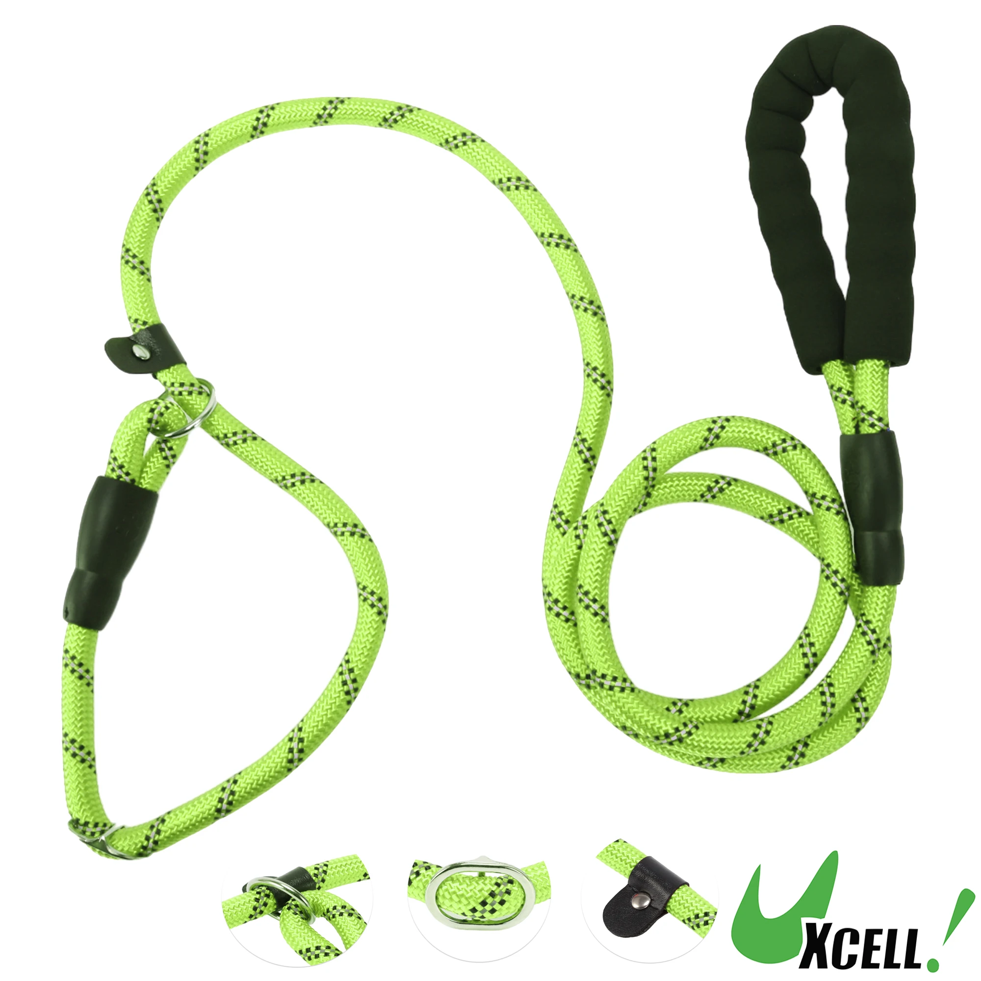 UXCELL Dog Leash Nylon Dog Leash Sponge Handle Reflective Rope for Small Medium Large Dogs Length 130cm 180cm Diameter 1.2cm