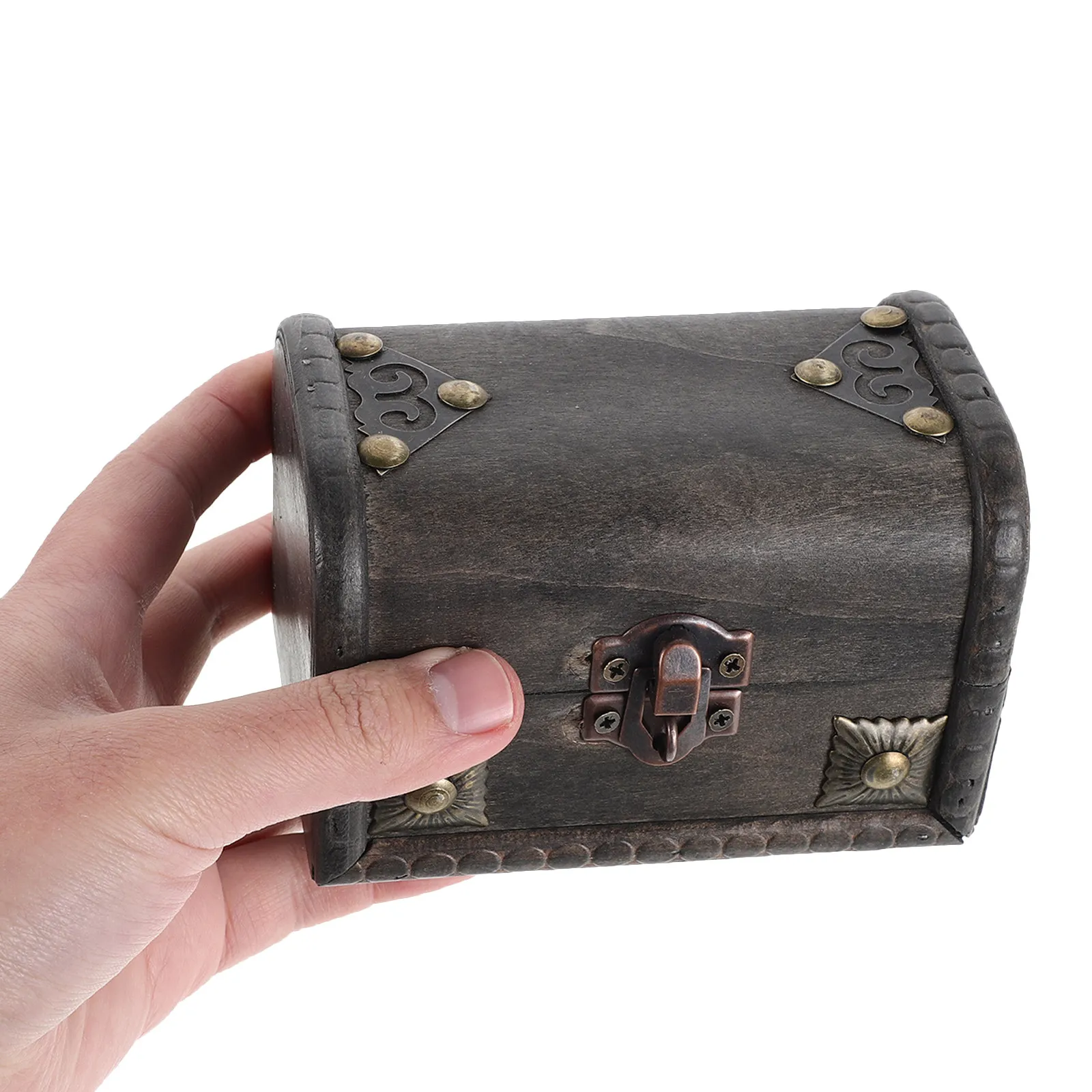 

Small Vintage Locked Box Decorative Storage Escape Room Puzzle Organizer Brown Jewelry Box Lock Treasure Chest Kids Keepsake