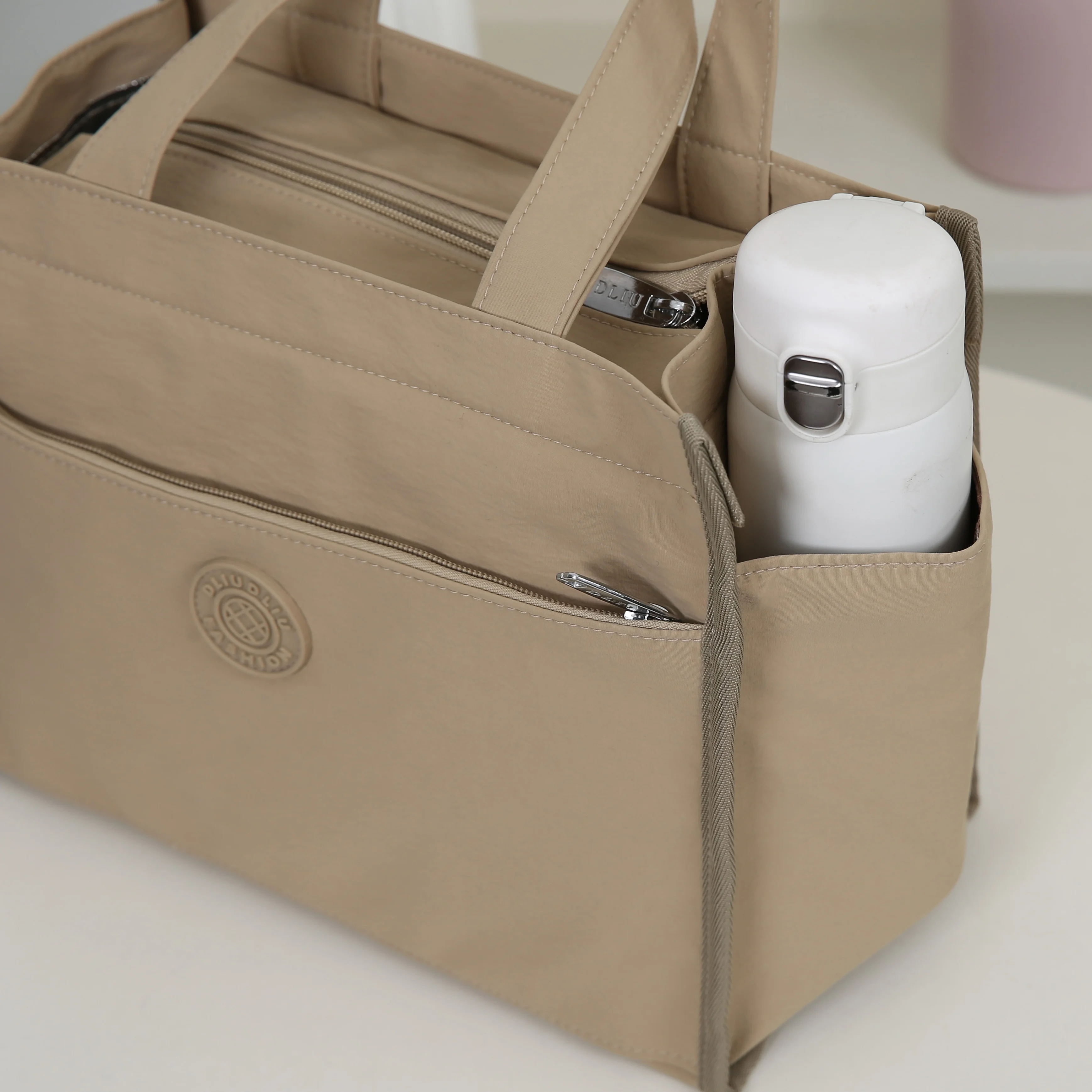 DLIU, Neuer Stil, Einfarbig, Große Kapazität, Tragetasche, Lunchbox-Aufbewahrungstasche, mit Innenfutter aus Aluminiumfolie – Detail 10