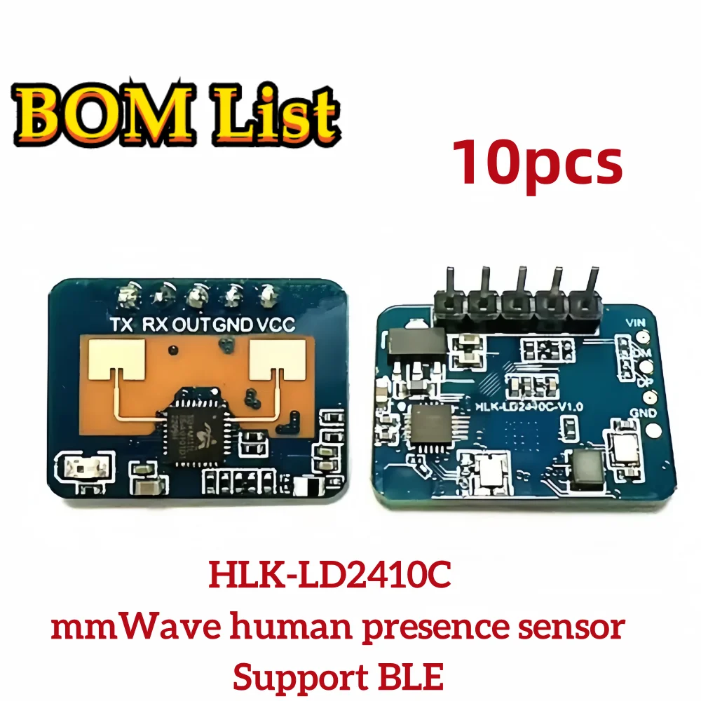 10PCS/lot HLK-LD2410C LD2410C HLK-LD2410 24GHz mmWave human presence sensor motion module for Smart lighting HiLink