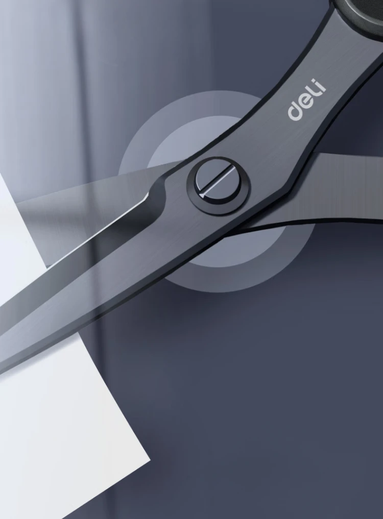 Deli 210/175mm Schwarz Edelstahl Schere Business Büro Schreibwaren Hause Schneider Schere Küche Messer Cutter Schneiden Werkzeug – Detail 5