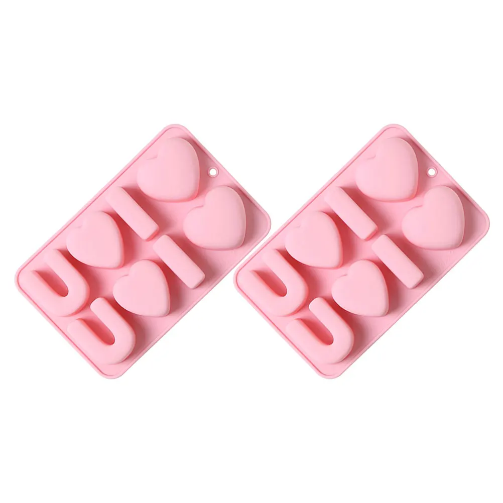 

2 Pcs Heart Shaped Silicone Baking Supplies Valentine Cake Molds Kitchen Chocolate Molds For Desserts Pastry Ice Pudding Gifts