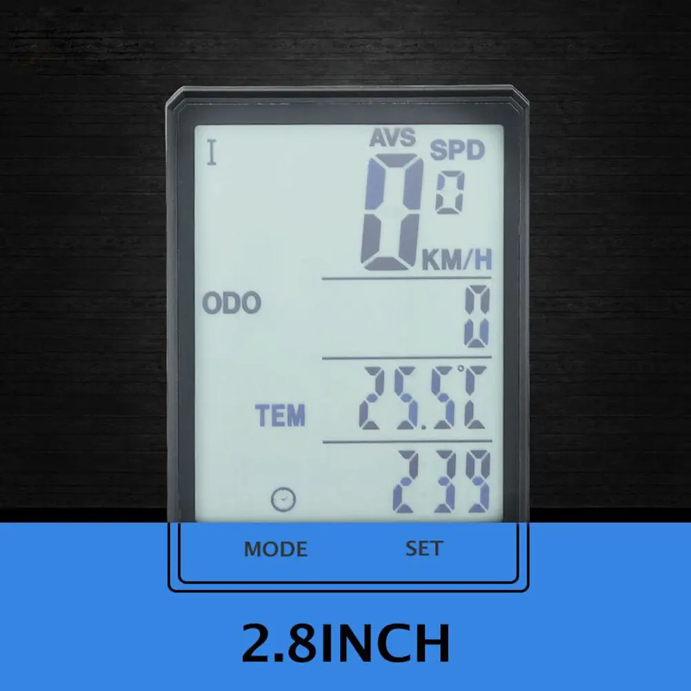 Wireless Waterproof Bike Computer Speedometer with Green Backlight for Mountain Road Folding Dirt and Stationary Bikes Cycling