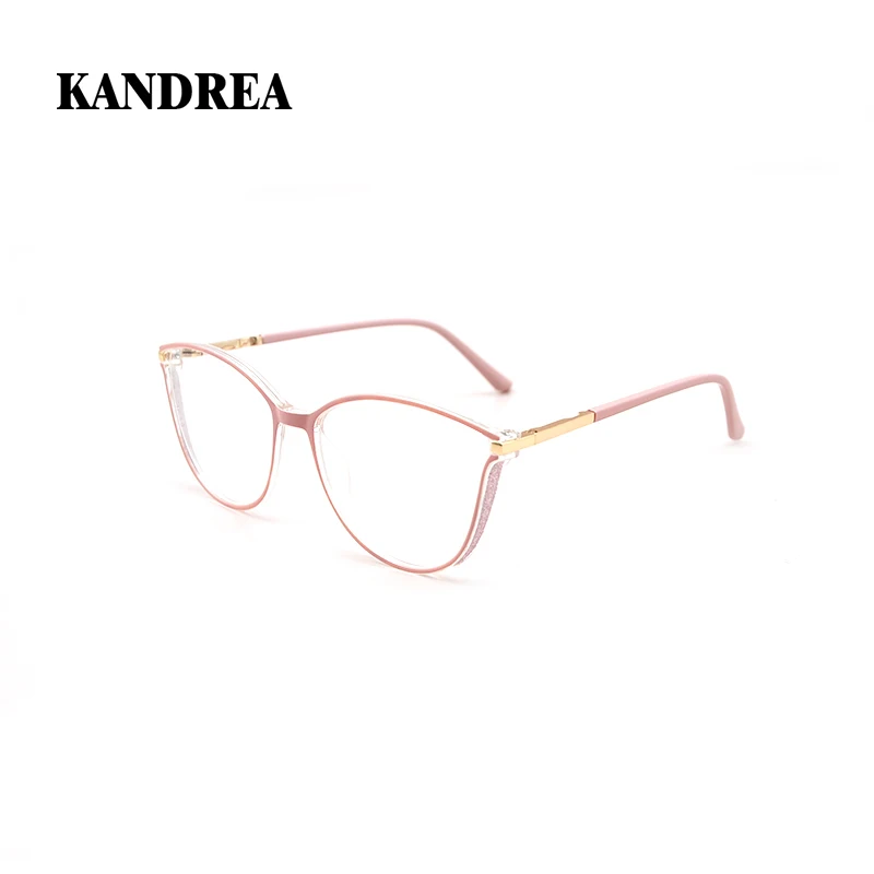 

KANDREA Vintage Glasses Frame Brand Design Clear Cat Eye Blue Light Eyewear Women Optical Myopia Prescription Glasses HG60054