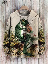 PLstar Cosmos-Pull grenouille imprimé en 3D, série animale, pull décontracté, rue, hiver, nouveau